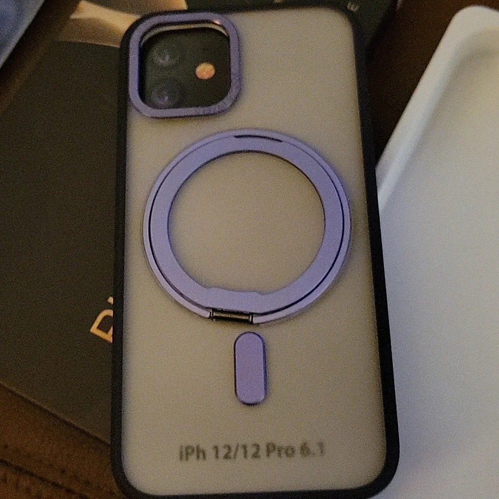 iPhone 12/12 Pro 6.1 Case with Purple Ring Holder